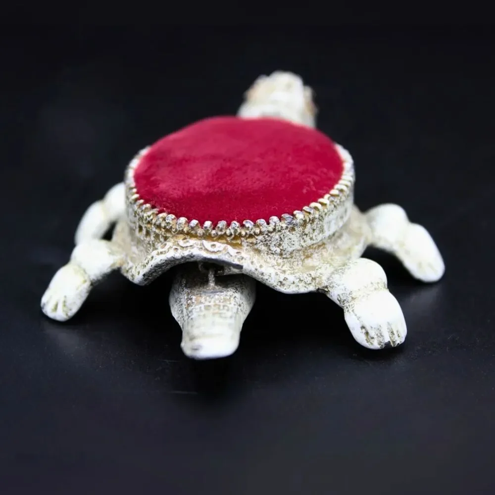 Vintage Florenza Articulated Turtle Pin Cushion Bobbing Head Tail Sewing Decor